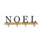 Northlight Set of 4 Brown and Black "NOEL" Christmas Stocking Holder 6"